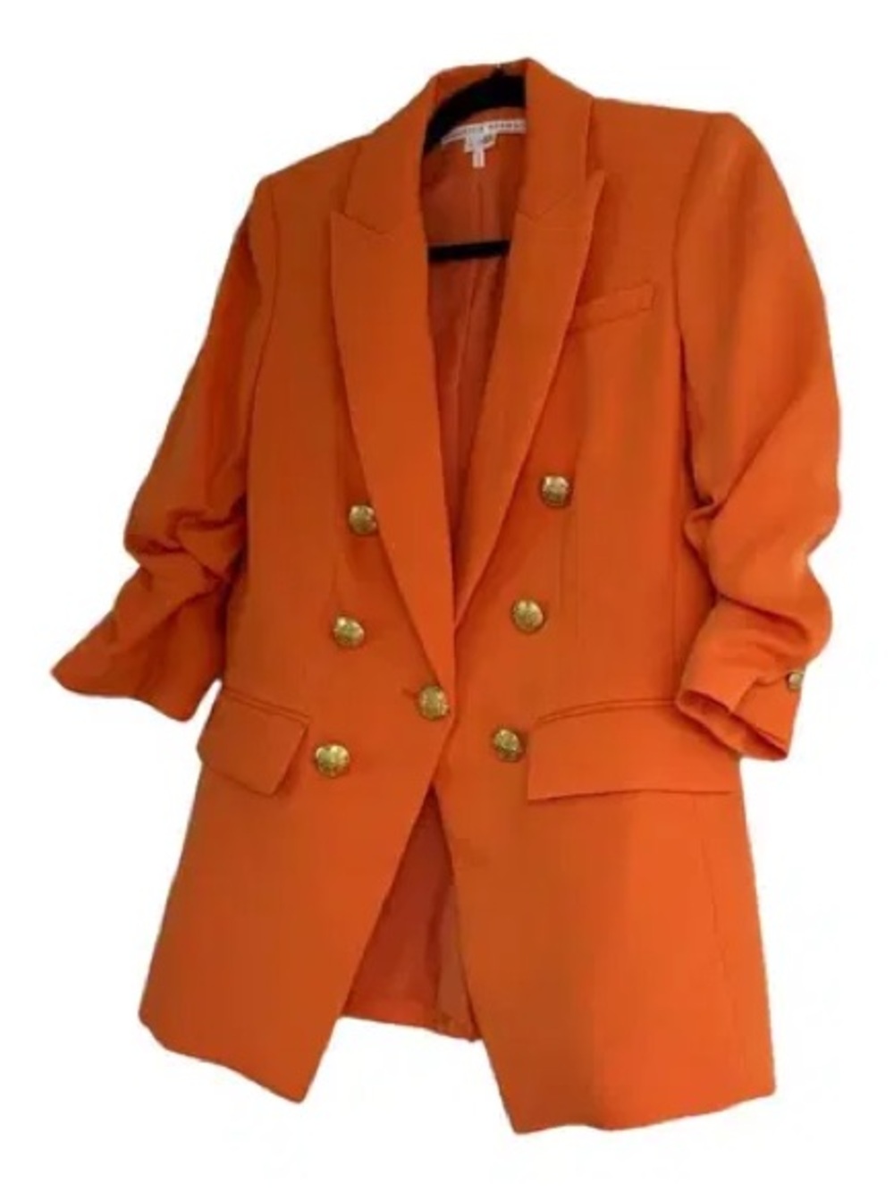 Veronica Beard Orange Blazer with Gold buttons. Size 14